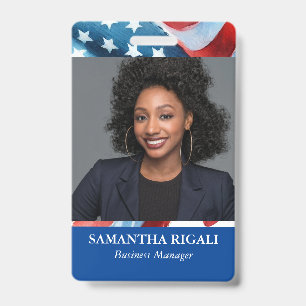 Patriotic Photo Customisable Badge ID Badge