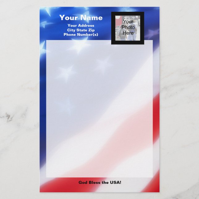 Patriotic Photo Stationery (Front)