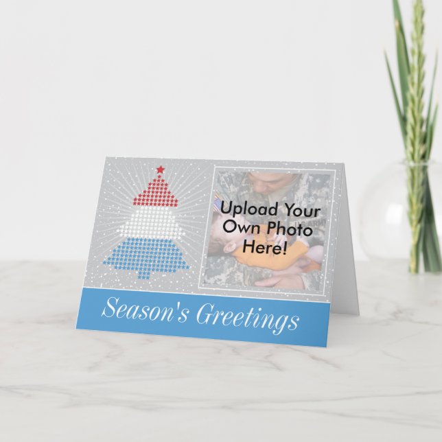 Patriotic Photo Template Season’s Greetings Card (Front)