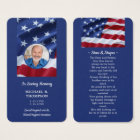 Patriotic Photo USA Flag Funeral Prayer Bookmark