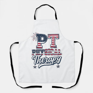 Patriotic Physical Therapy Vintage PT Shirt Design Apron