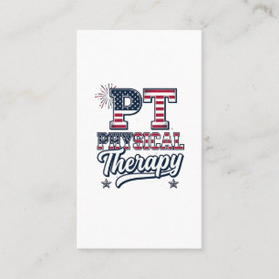 Patriotic Physical Therapy Vintage PT Shirt Design Business Card