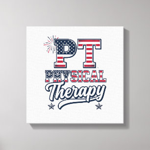 Patriotic Physical Therapy Vintage PT Shirt Design Canvas Print
