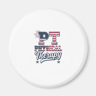 Patriotic Physical Therapy Vintage PT Shirt Design Magnet