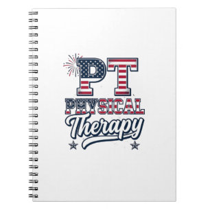 Patriotic Physical Therapy Vintage PT Shirt Design Notebook