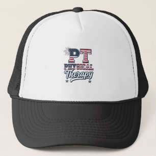 Patriotic Physical Therapy Vintage PT Shirt Design Trucker Hat