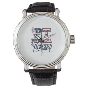 Patriotic Physical Therapy Vintage PT Shirt Design Watch