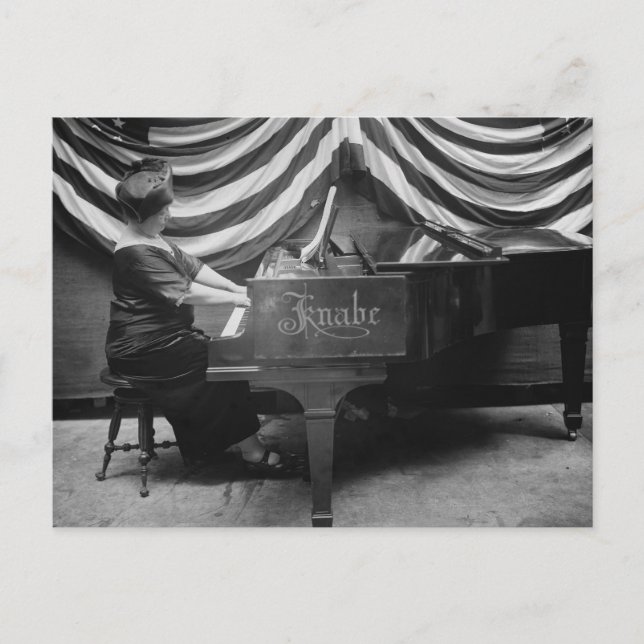 Patriotic Pianist, 1920s Postcard (Front)
