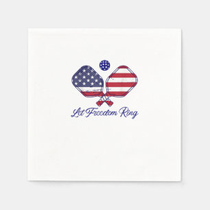 Patriotic Pickleball Let Freedom Ring 4th of July Napkin