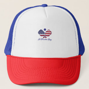 Patriotic Pickleball Let Freedom Ring 4th of July Trucker Hat