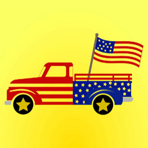 Patriotic Pickup Truck Mouse Pad