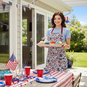 Patriotic picnic pattern  apron