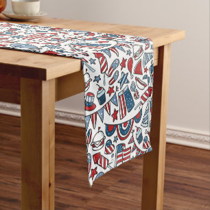 Patriotic picnic pattern medium table runner