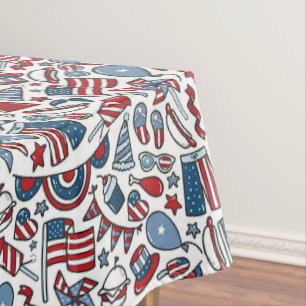 Patriotic picnic pattern tablecloth