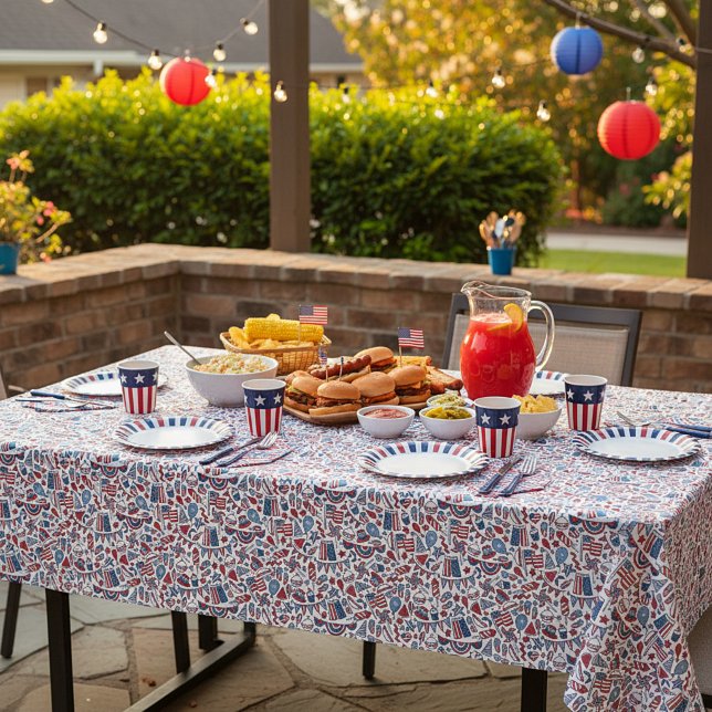 Patriotic picnic pattern  tablecloth (Creator Uploaded)