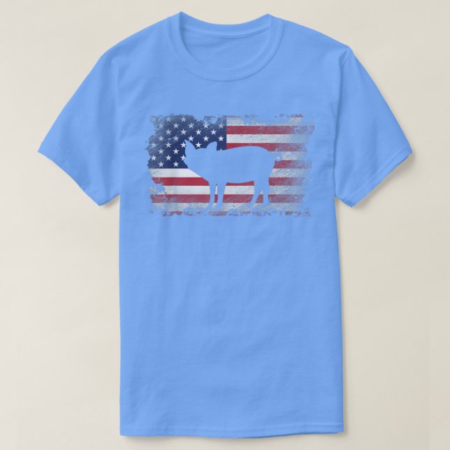 Patriotic Pig American Flag Cool Pig Lover Gift  T-Shirt (Design Front)