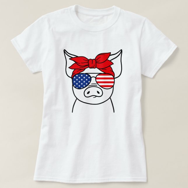Patriotic Pig T-Shirt (Design Front)