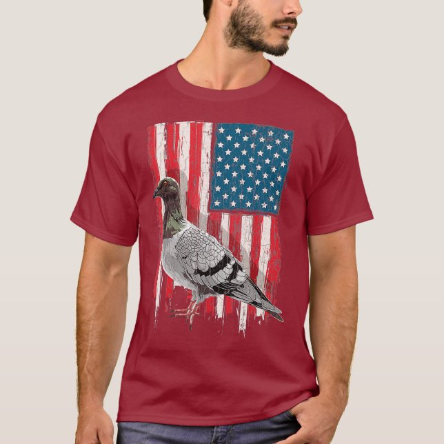 Patriotic Pigeon Lover Present Pigeon Owner Gift T-Shirt (Front)