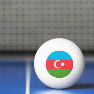 Patriotic ping pong ball with Flag of Azerbaijan