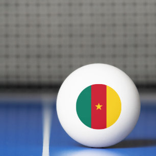 Patriotic ping pong ball with Flag of Cameroon
