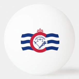 Patriotic ping pong ball with Flag of Cincinnati
