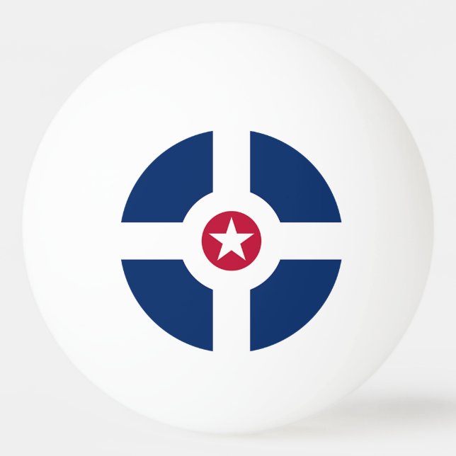 Patriotic ping pong ball with Flag of Indianapolis (Front)