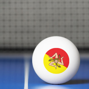 Patriotic ping pong ball with Flag of Sicily
