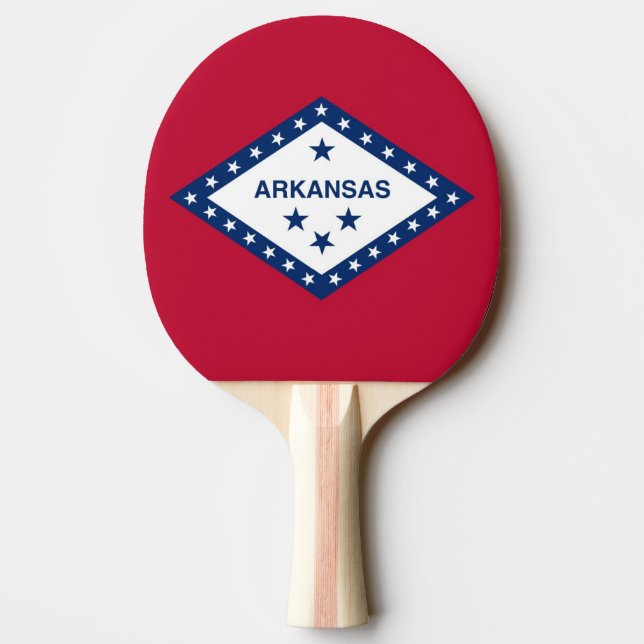 Patriotic, ping pong paddle with Flag of Arkansas (Back)