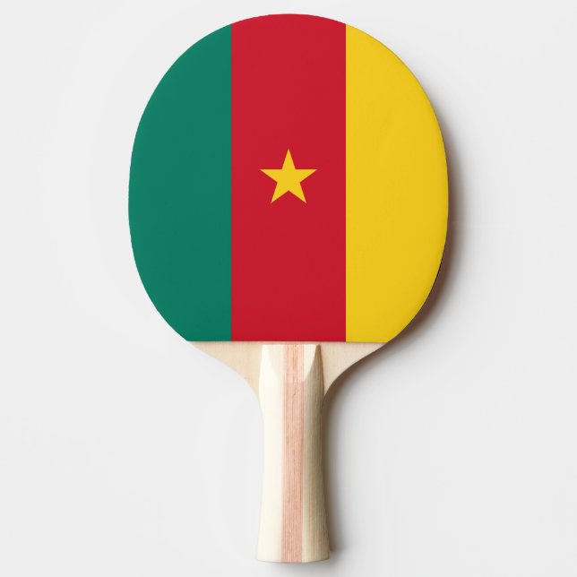 Patriotic, ping pong paddle with Flag of Cameroon (Front)
