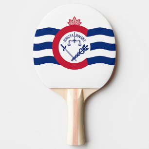 Patriotic ping pong paddle with Flag of Cincinnati