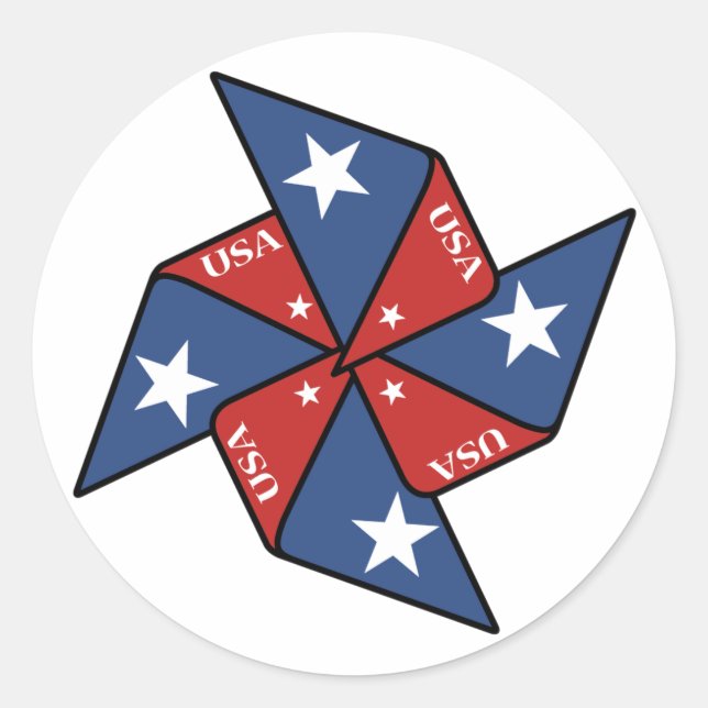 Patriotic pinwheel stickers (Front)