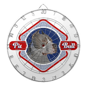 Patriotic Pit Bull Dog Logo Dartboard