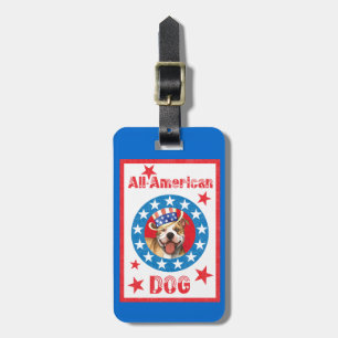 Patriotic Pit Bull Terrier Luggage Tag