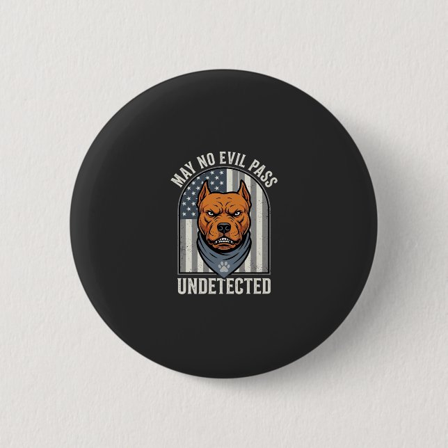 Patriotic Pitbull Guard Dog 6 Cm Round Badge (Front)