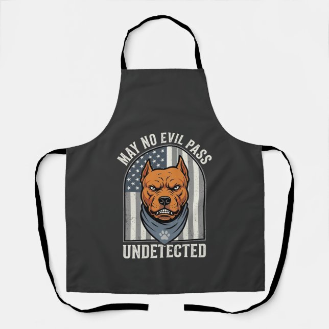 Patriotic Pitbull Guard Dog Apron (Front)
