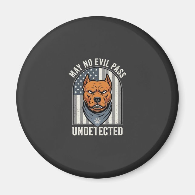 Patriotic Pitbull Guard Dog Magnet (Front)