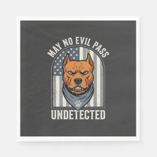 Patriotic Pitbull Guard Dog Napkin