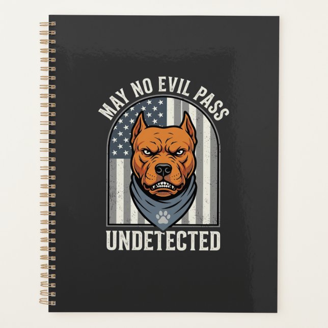 Patriotic Pitbull Guard Dog Planner (Front)