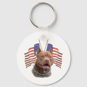 Patriotic Pitbull Key Ring