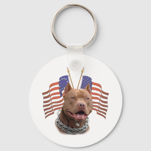 Patriotic Pitbull Key Ring (Front)