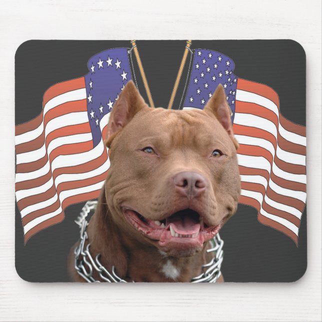 Patriotic Pitbull Mousepad (Front)