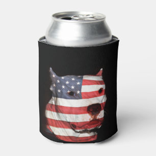 Patriotic pitbull terrier can cooler