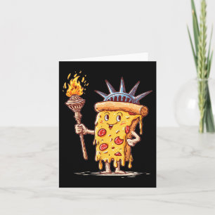 Patriotic Pizza Costume For Usa Statue Lovers Card