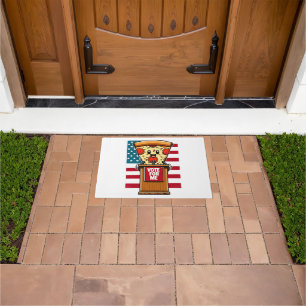 patriotic pizza vote for me doormat