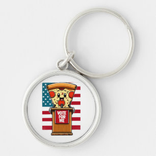 patriotic pizza vote for me key ring