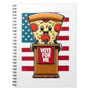 patriotic pizza vote for me notebook