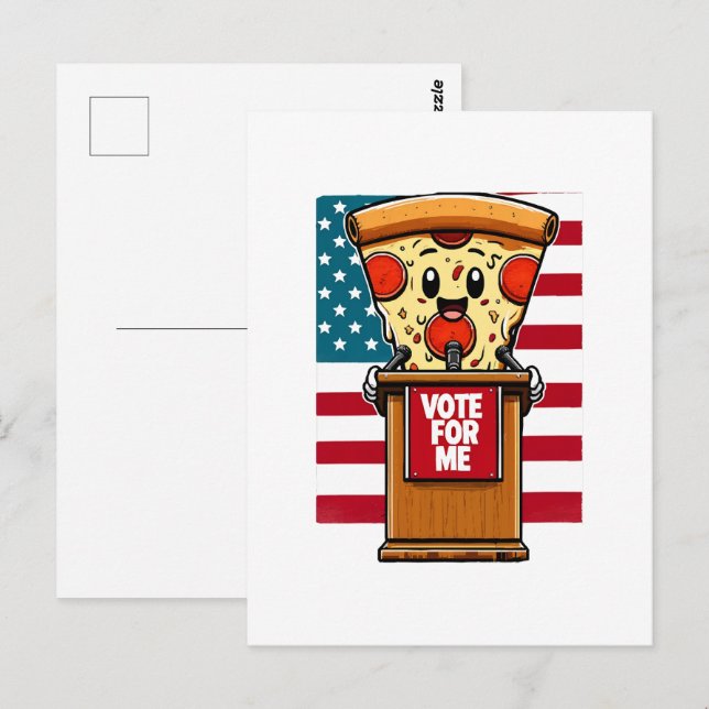 patriotic pizza vote for me postcard (Front/Back)