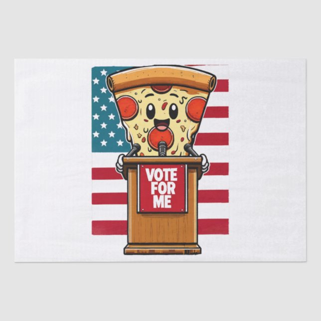 patriotic pizza vote for me tissue paper (Front)