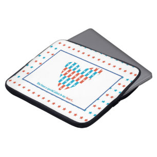 Patriotic Place In Heart, Support Encouragement Laptop Sleeve