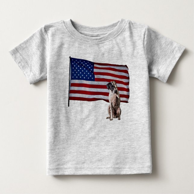 Patriotic Pointer Baby T Shirt (Front)